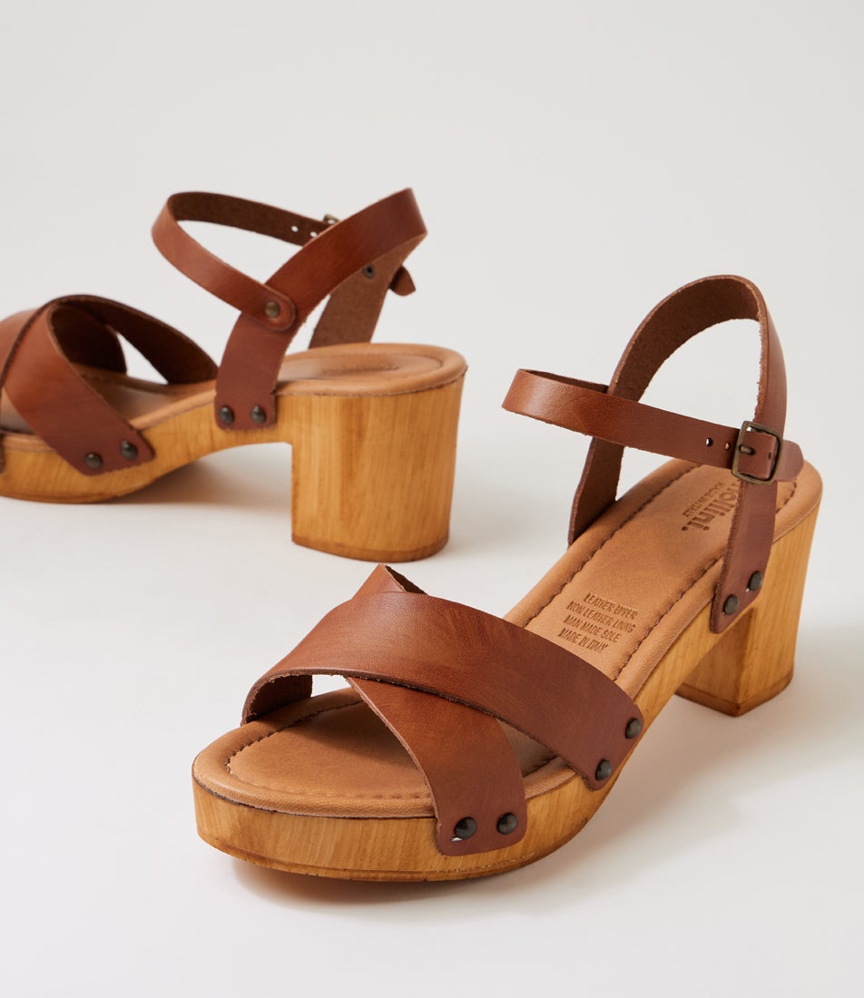 Byron Tan Leather Clogs