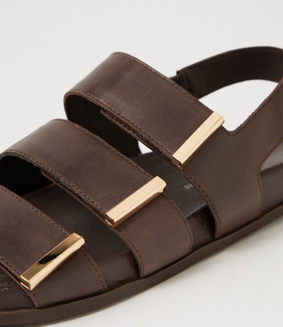 Tea Choc Leather Sandals