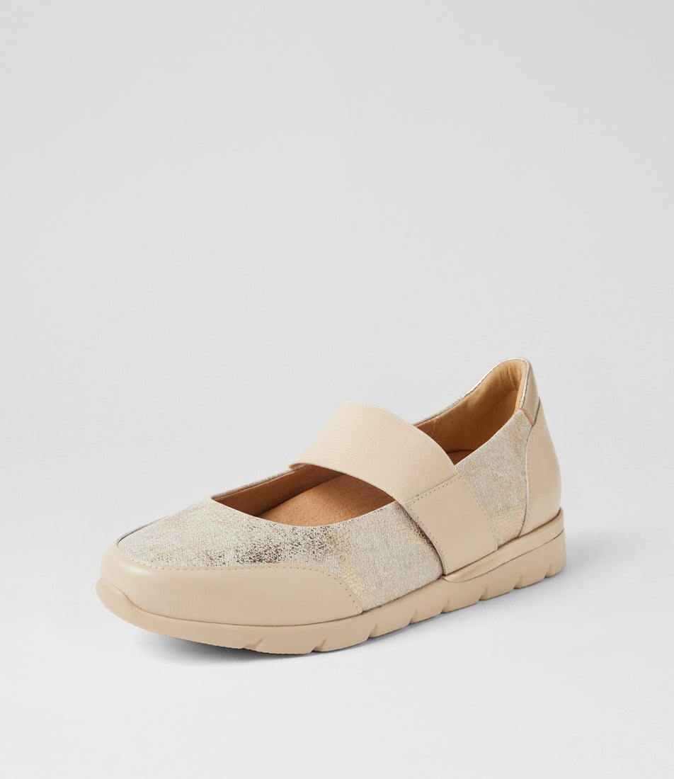 Jebba Xw Ivory Lizard Pale Gold Multi Mary Janes