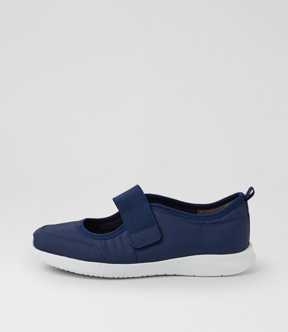 Fibons Xf Navy White Fabric Mary Janes