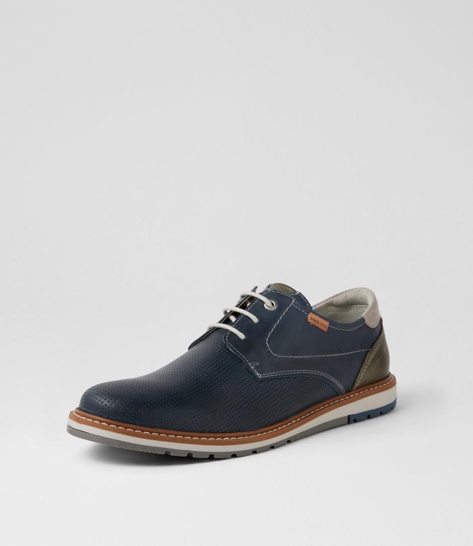 Berna 22 Blue Leather Sneakers
