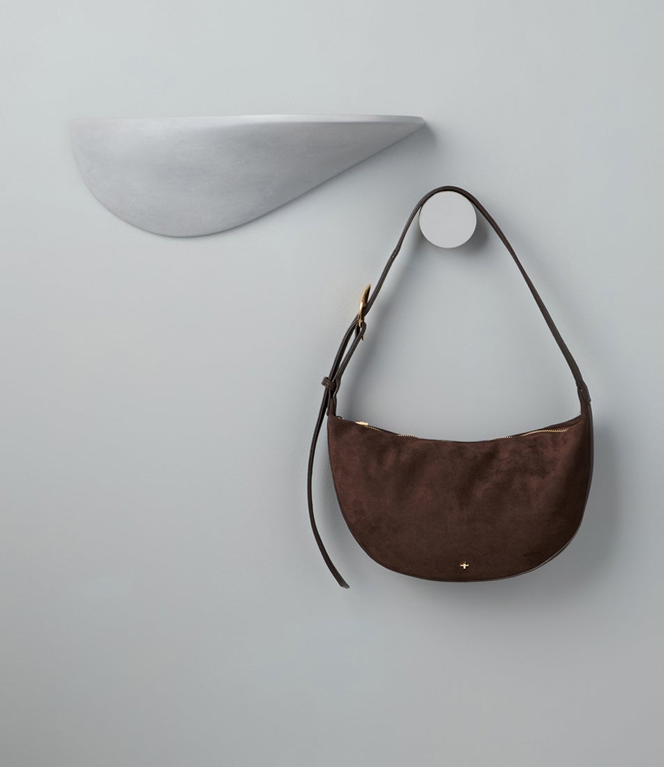 Damsel Chocolate Microsuede Shoulder Bag