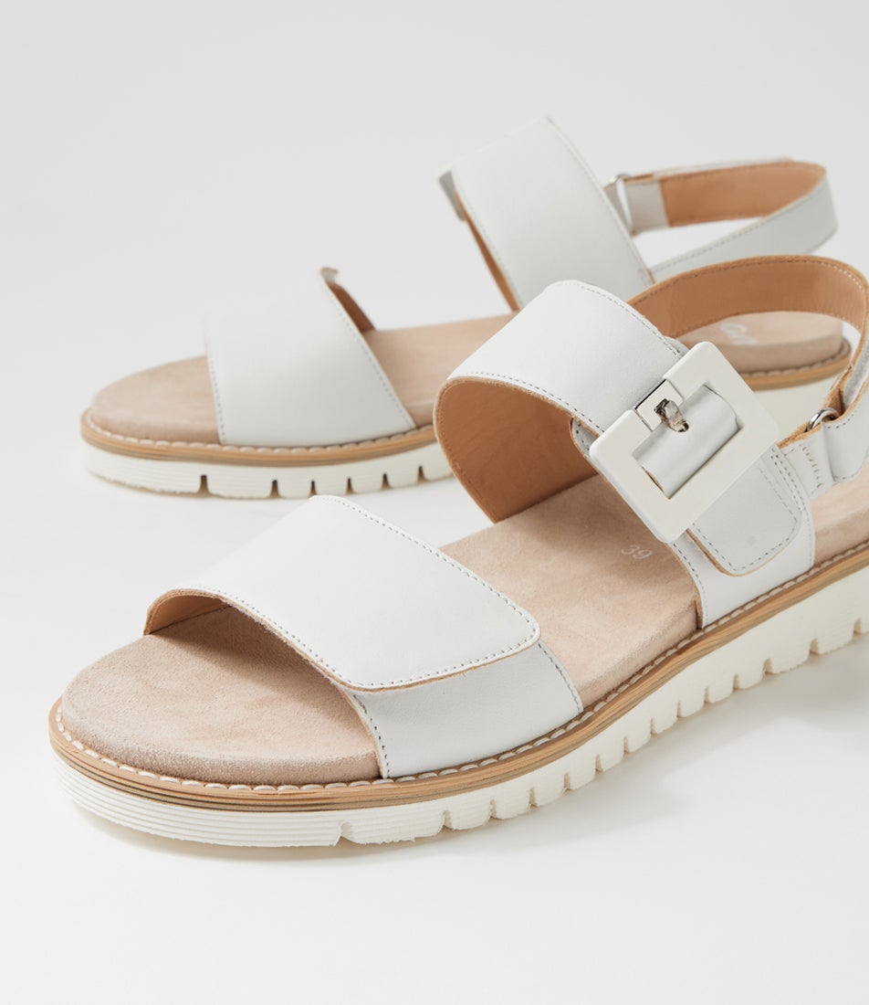Kent 34 White Leather Sandals