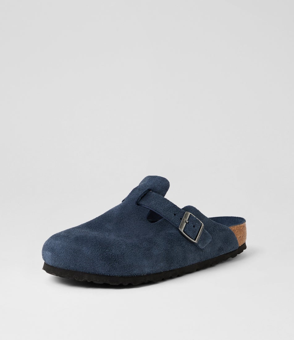 Boston Soft Footbed Mens New Navy Suede Mules
