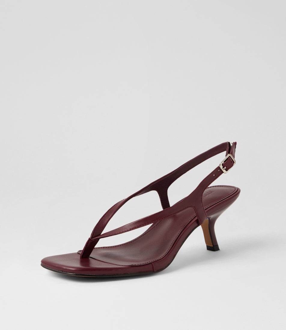 Holi Burgundy Leather Sandals