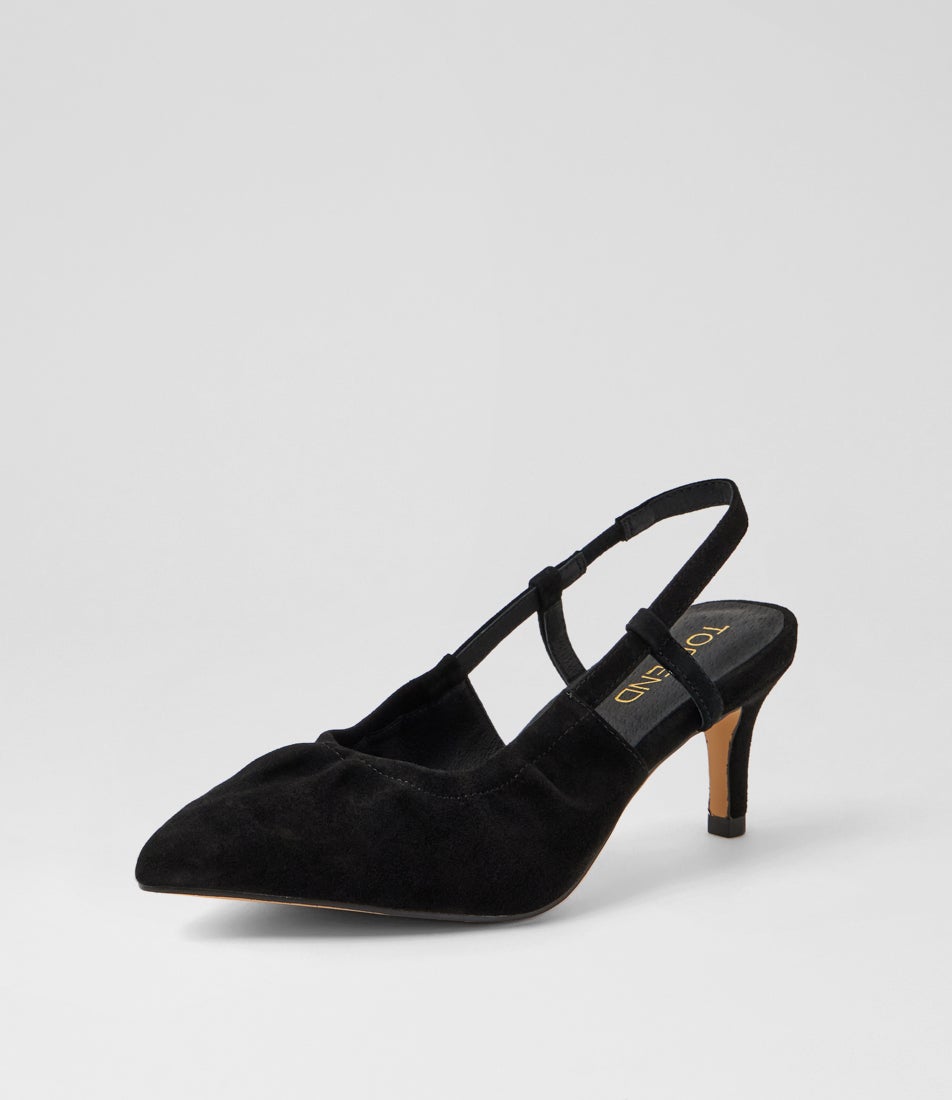 Correna Black Suede Heels