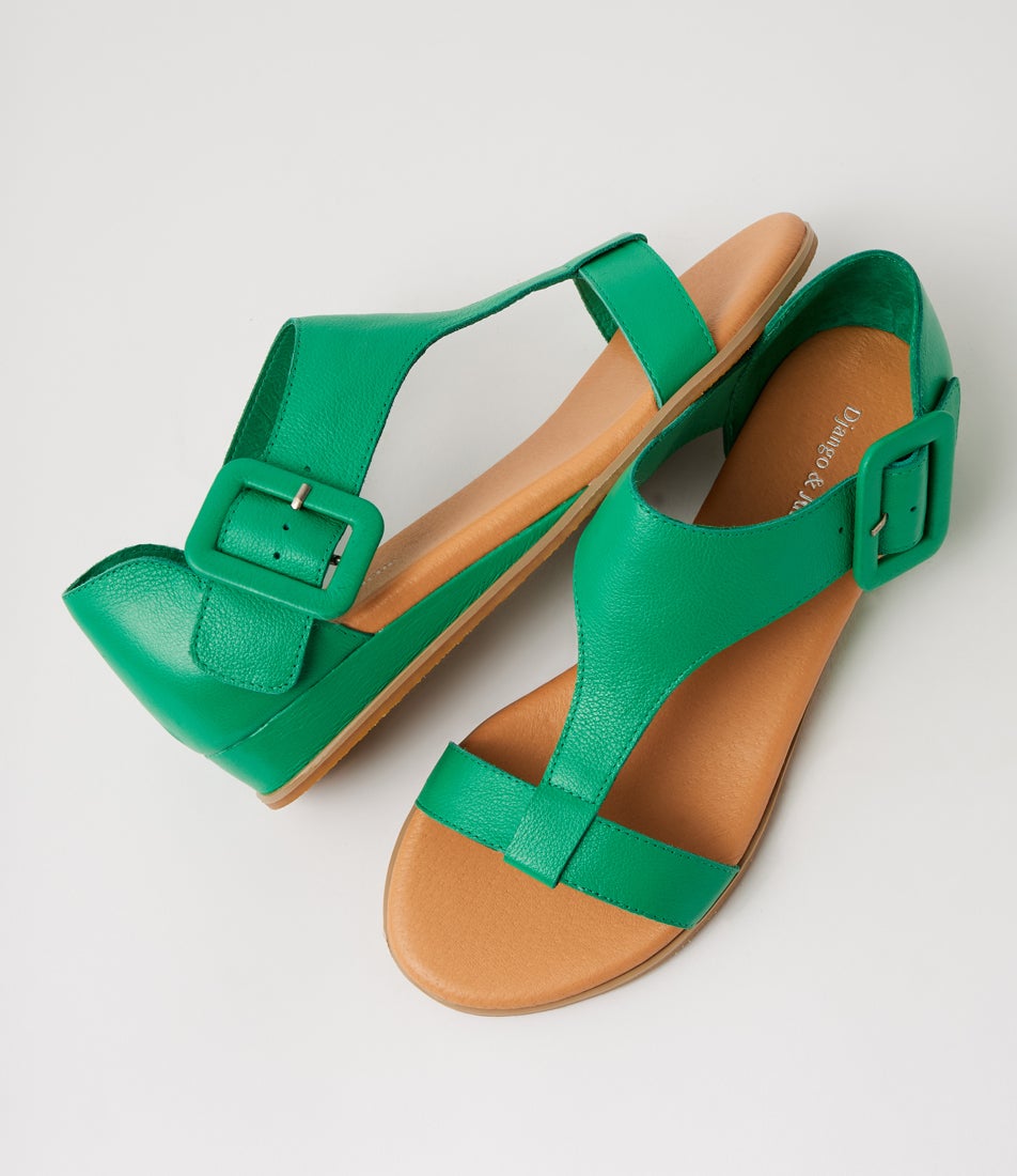 Huntlee Emerald Leather Sandals