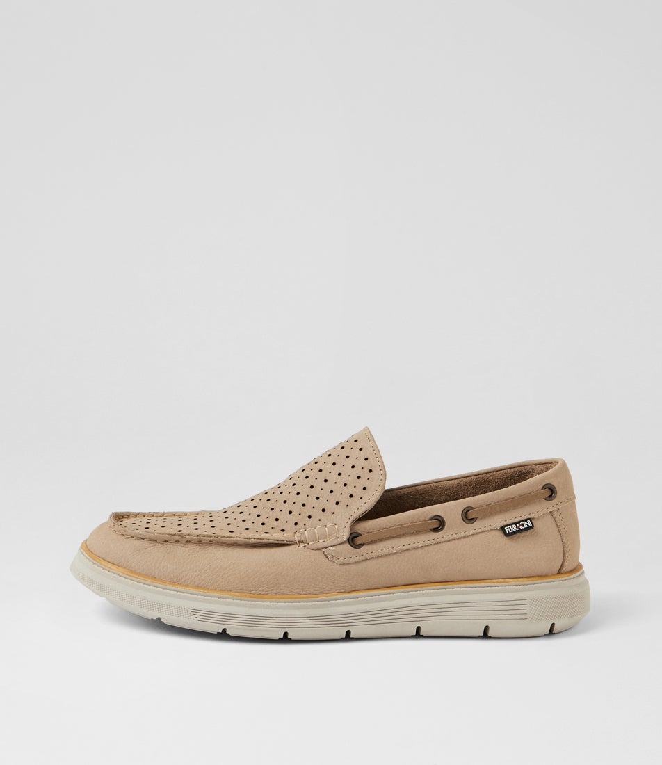 Valen Taupe Leather Loafers