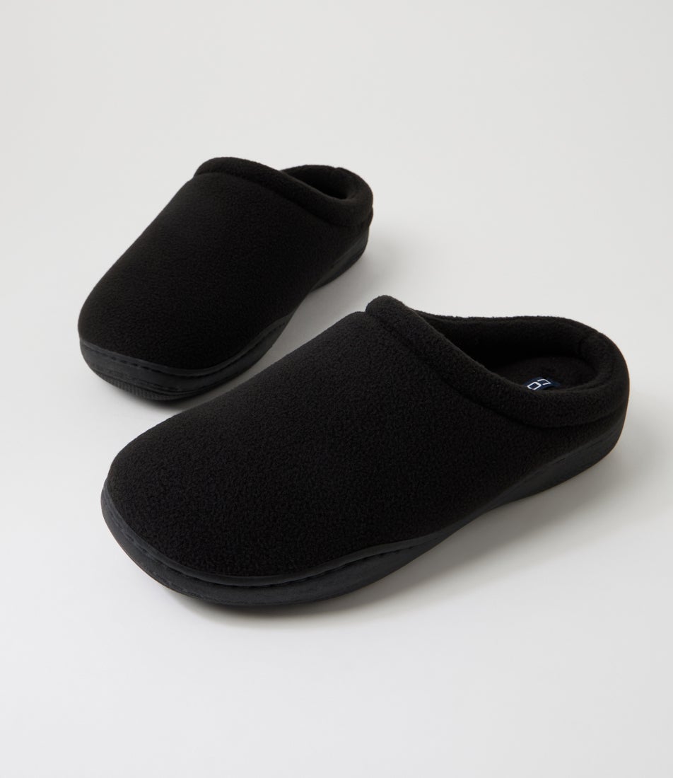 Suzie Black Fabric Slippers