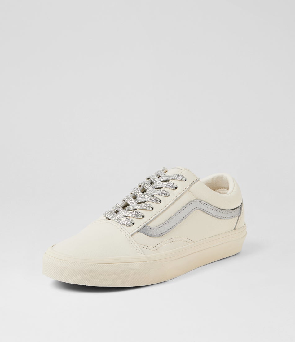 Old Skool W Metallic Egret Canvas Sneakers
