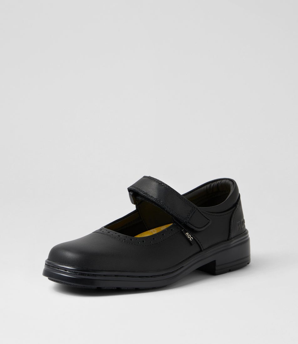 Lauren Youth Black Leather Mary Janes