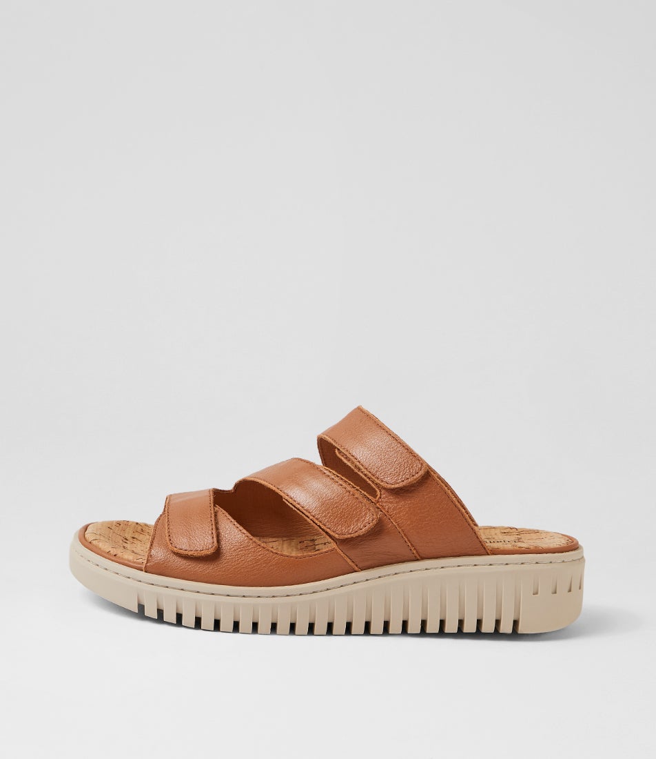 Idash Dark Tan Almond Leather Sandals