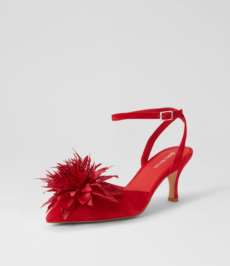 Tattel Red Suede Heels