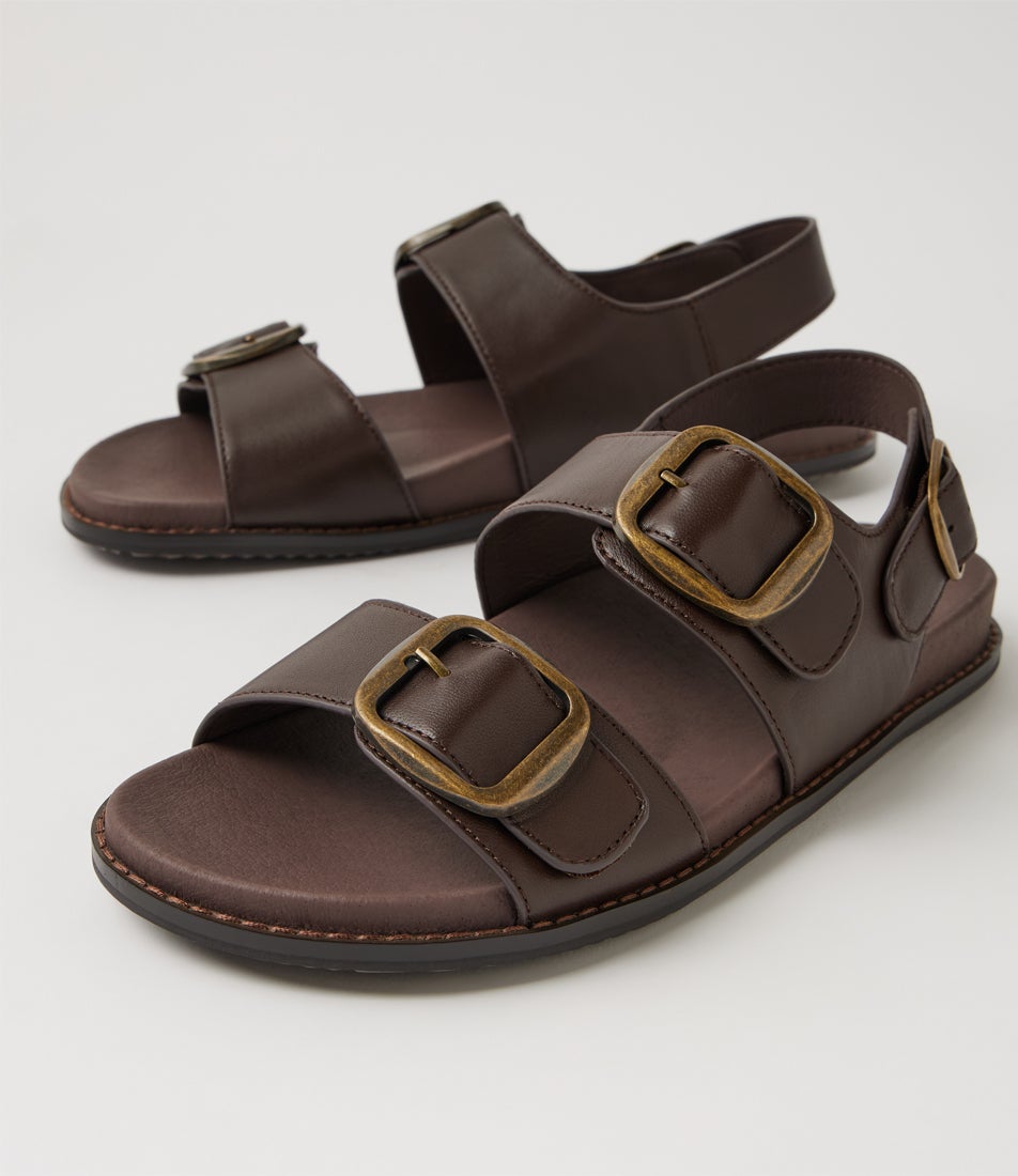 Nikolic Choc Leather Sandals