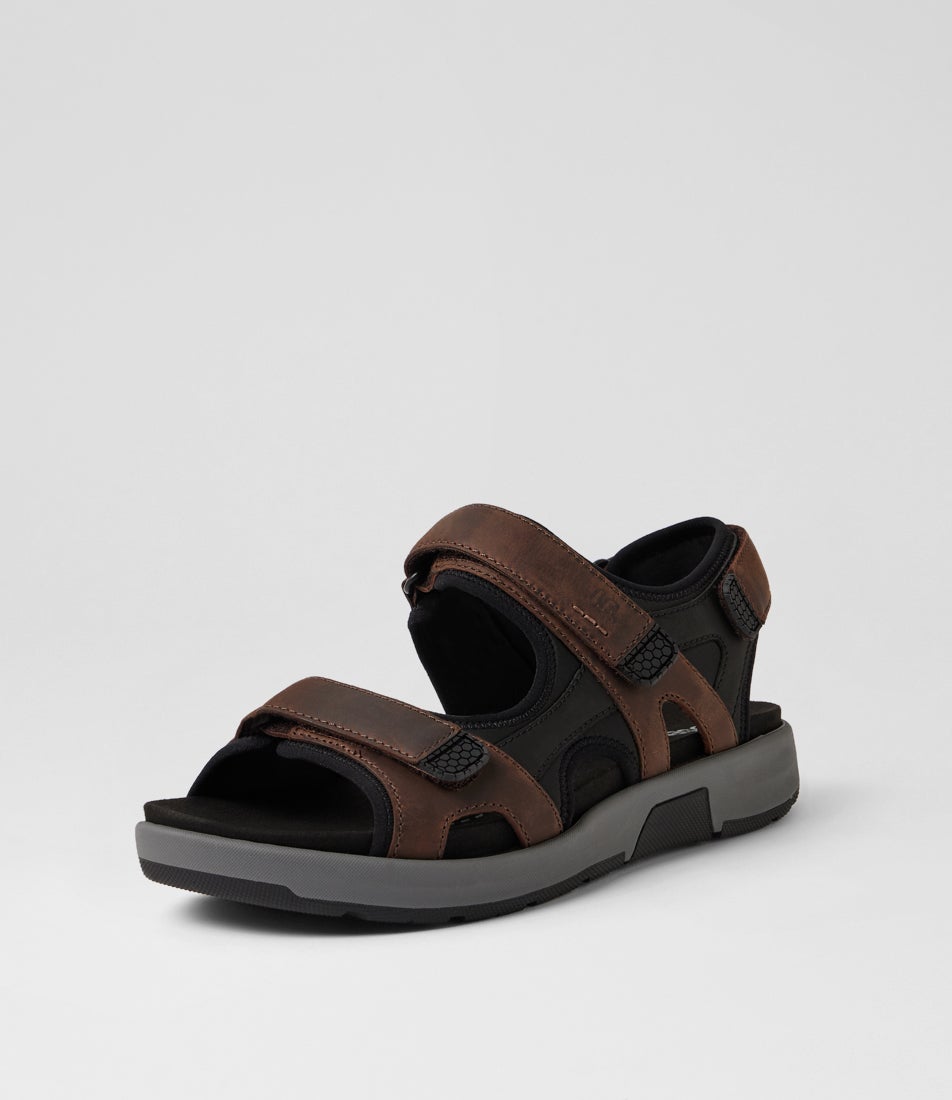 Emeric 06 Espresso Kombi Leather Sandals
