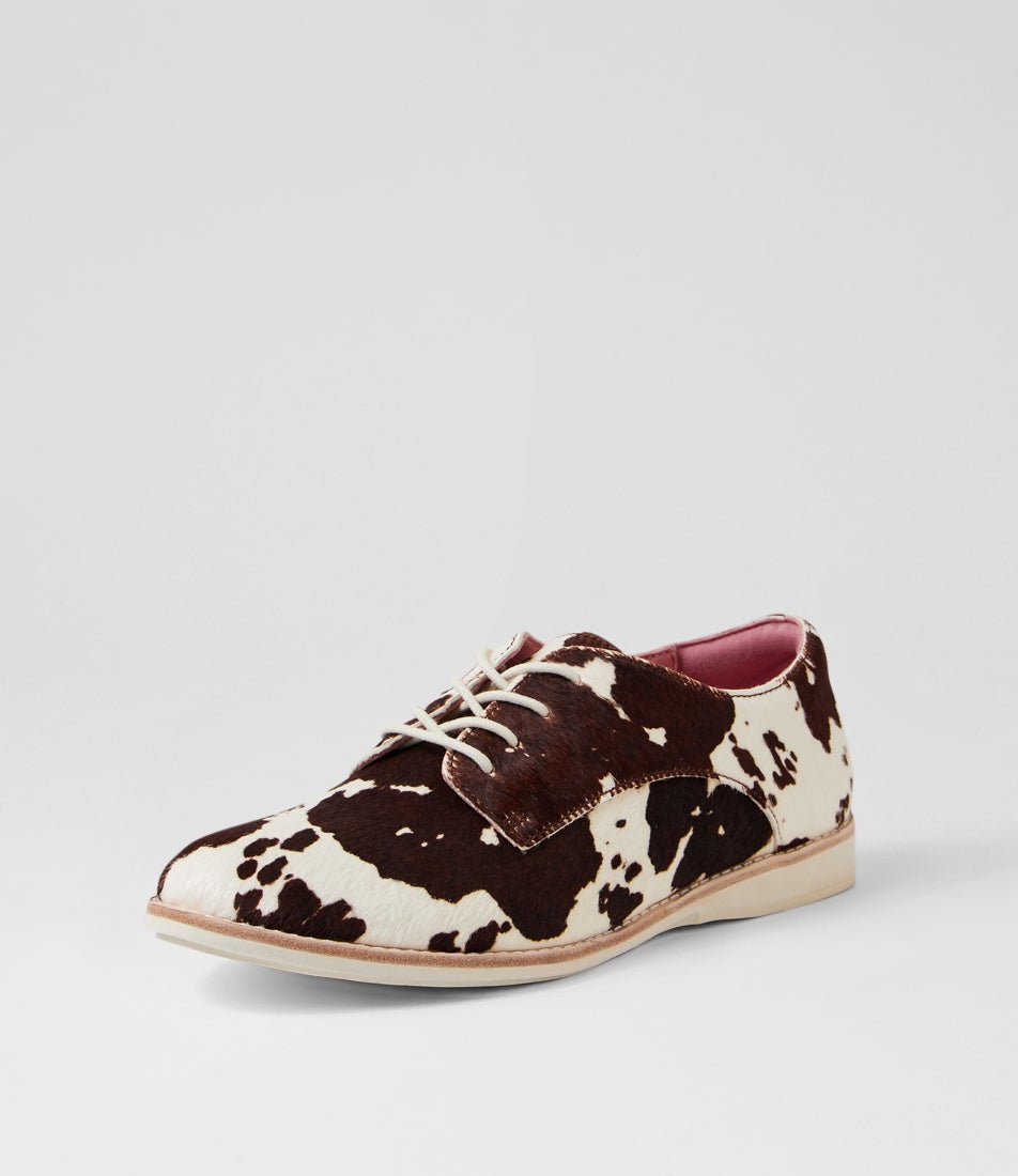 Derby Strawberry Milk Leather Lace Up Flats