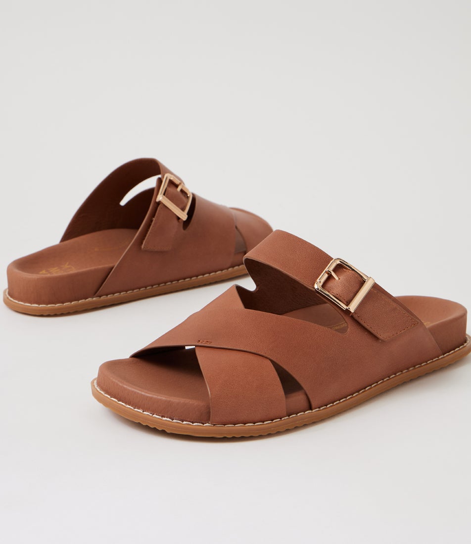 Hegle W Cognac Leather Sandals