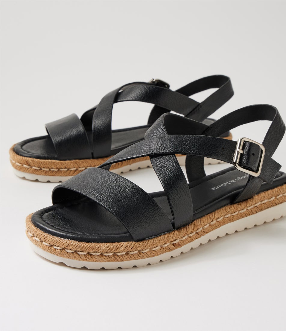 Siu Black Leather Sandals