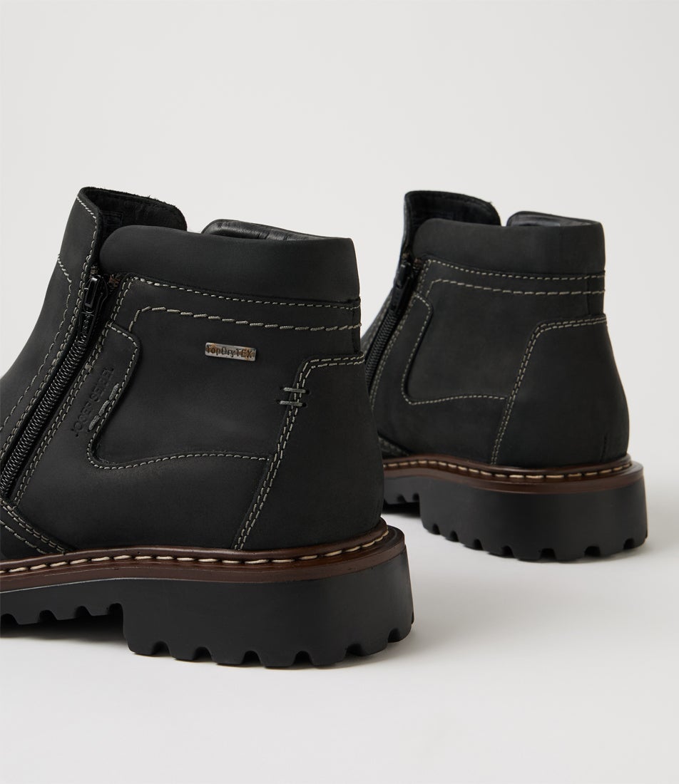Chance 55 Schwarz Leather Lace Up Boots