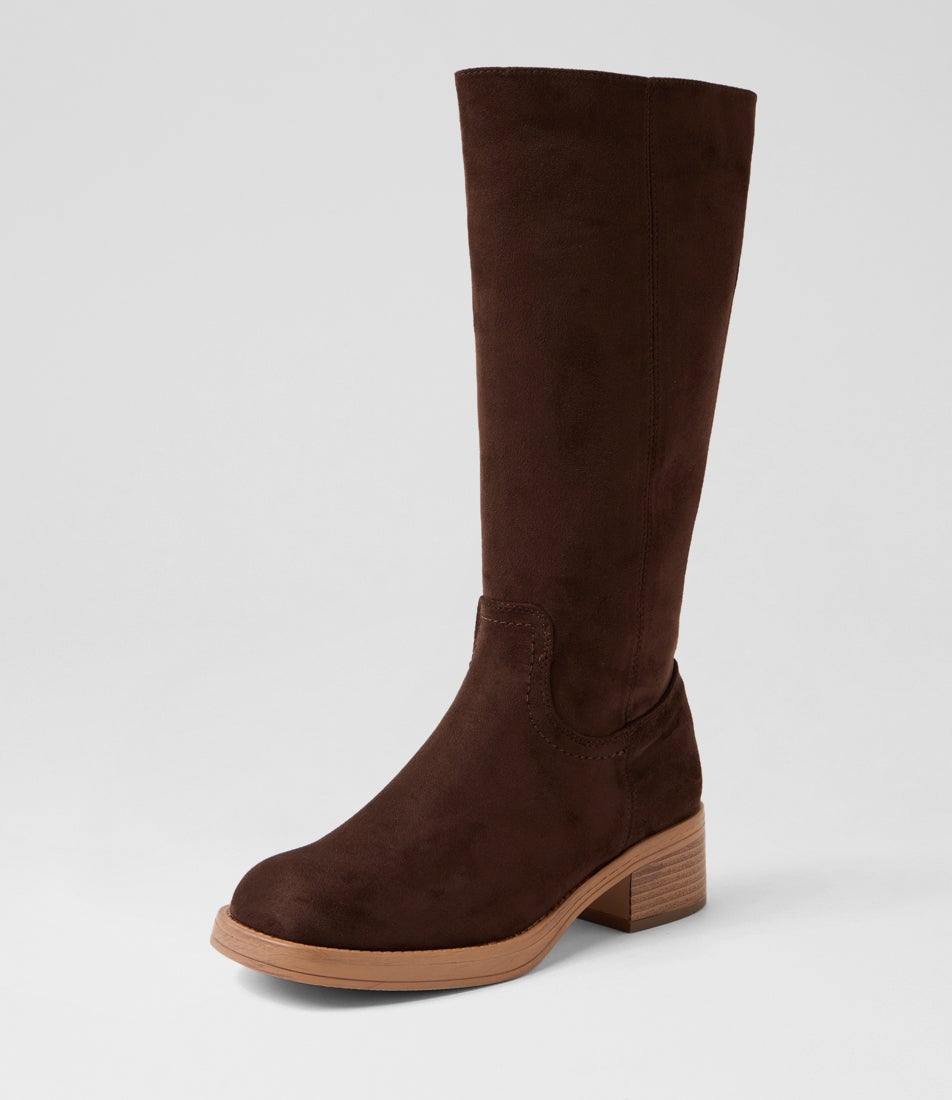 Fever Chocolate Microsuede Knee High Boots