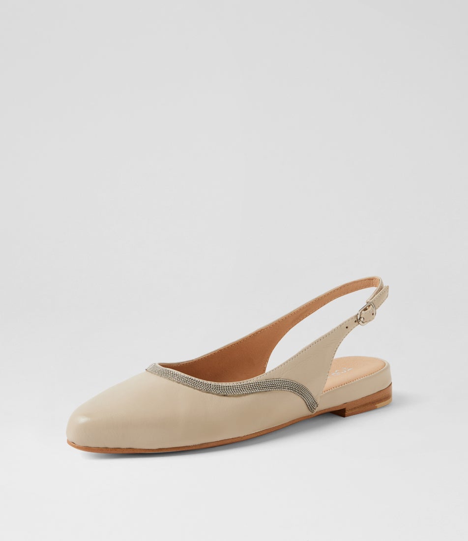 Follini Almond Leather Slingbacks