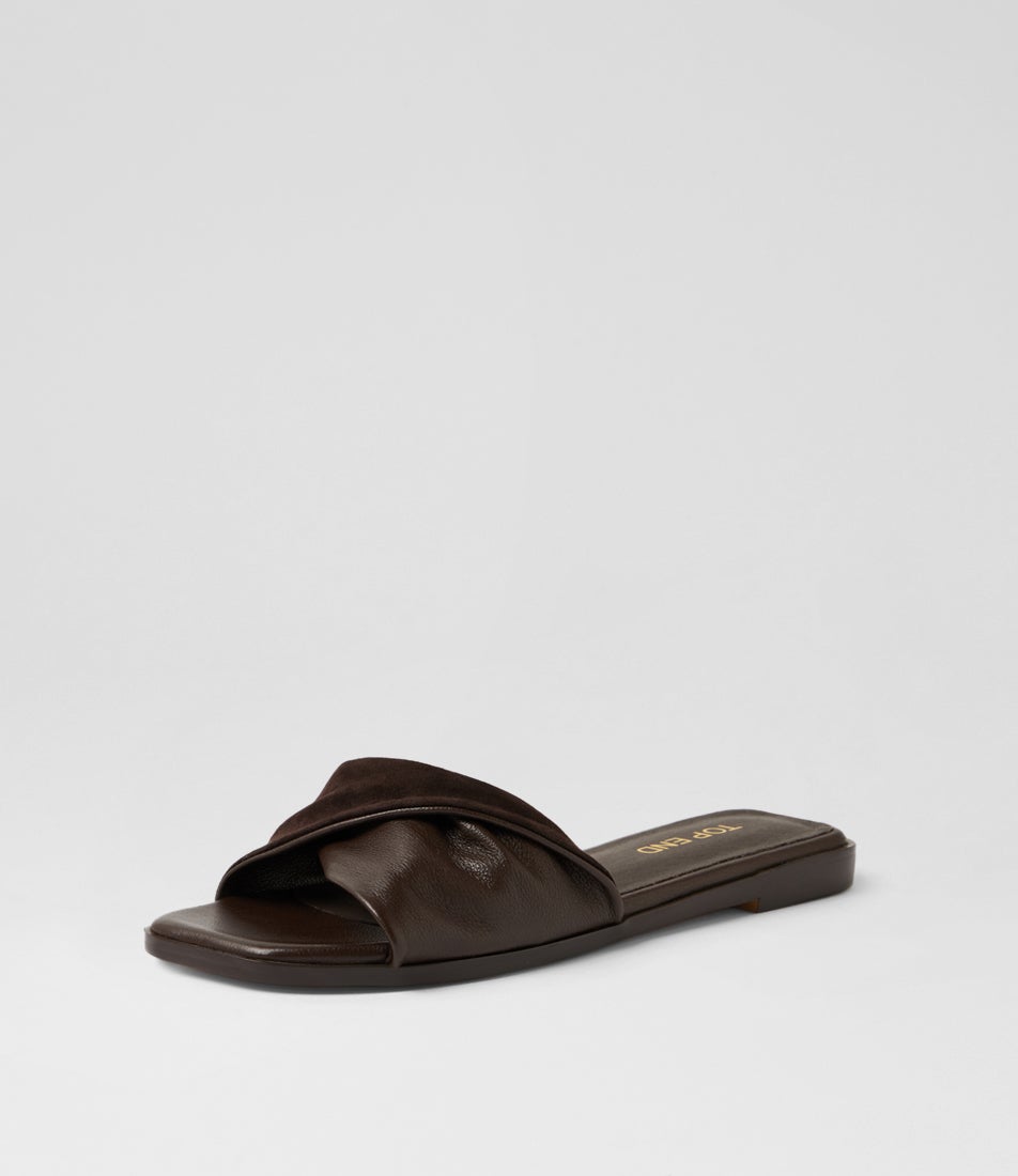 Lockets Choc Leather Suede Sandals