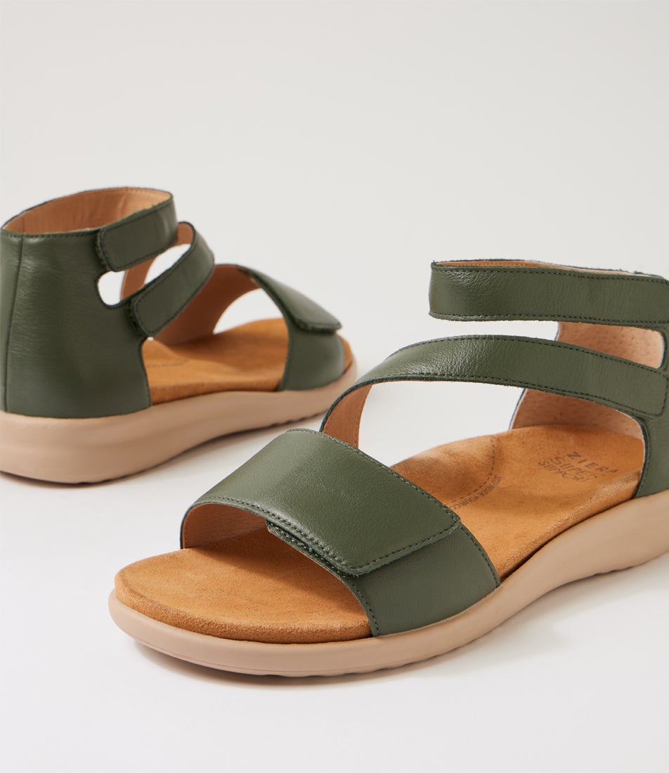 Brethe Xw Khaki Almond Leather Sandals