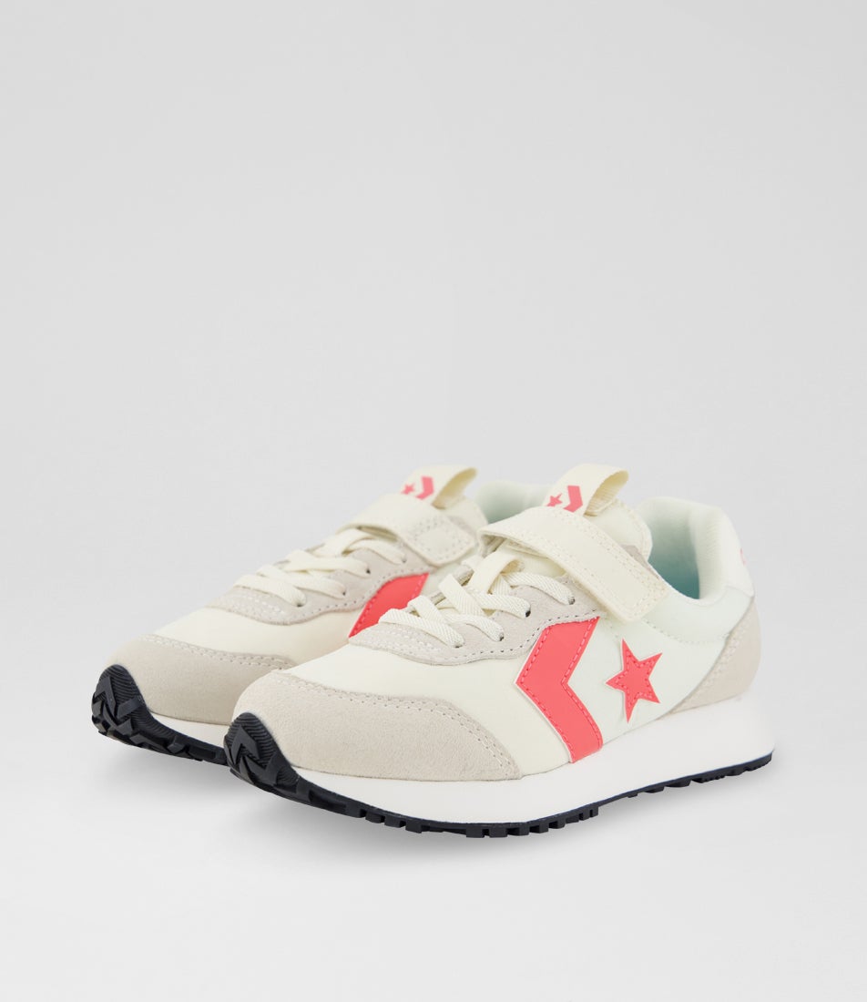 Omega Trainer Easy On Junior Egret Cherry Balm Fabric Sneakers