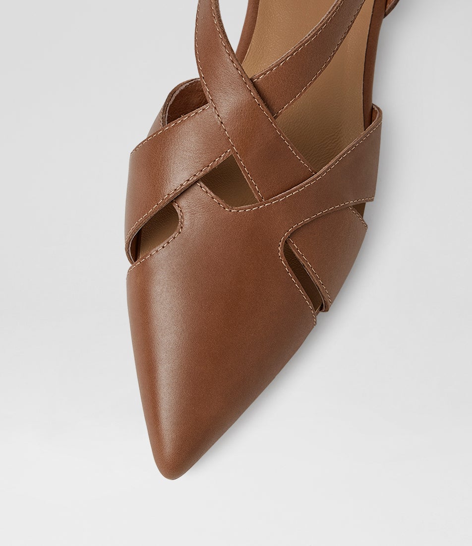 Arella Walnut Leather Sandals