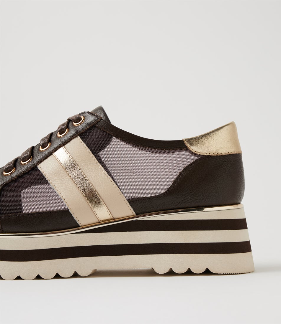 Eminta Choc Milk Leather Lace Up Flats