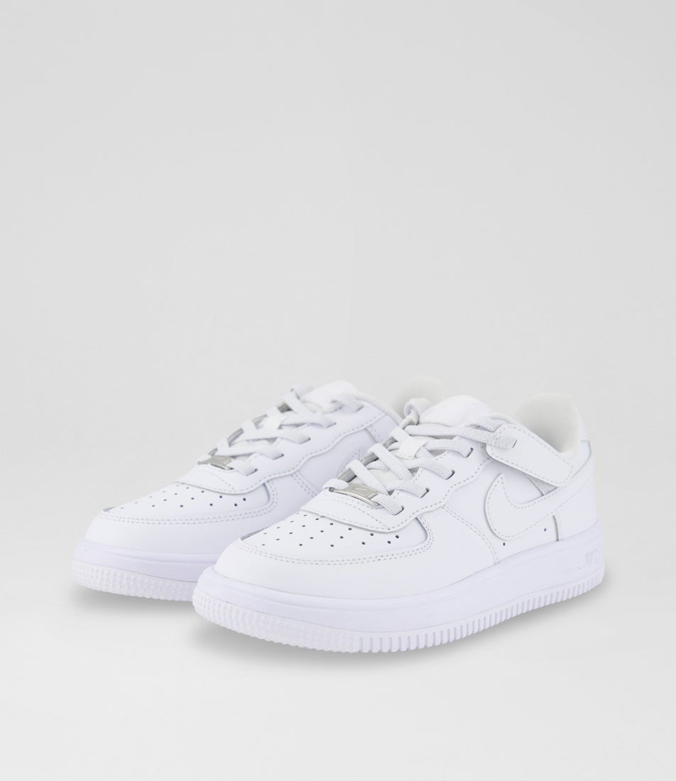 Air Force 1 Easy On Junior White Leather Sneakers
