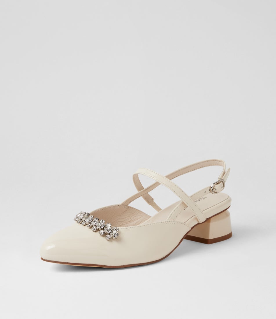 Judit Ivory Patent Leather Heels