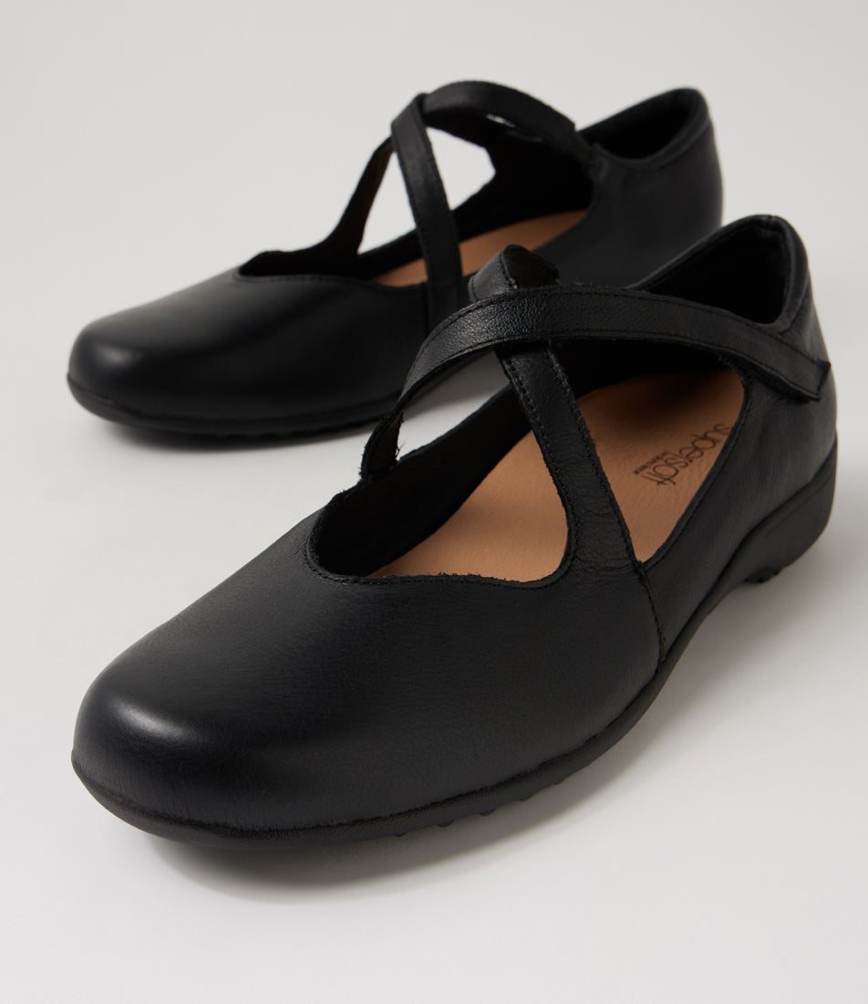 Gwens Black Leather Mary Janes