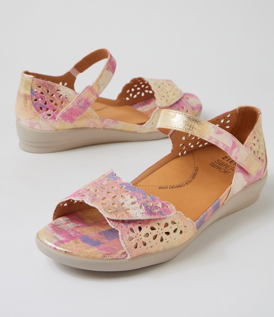 Dusty W New Pink Multi Leather Sandals