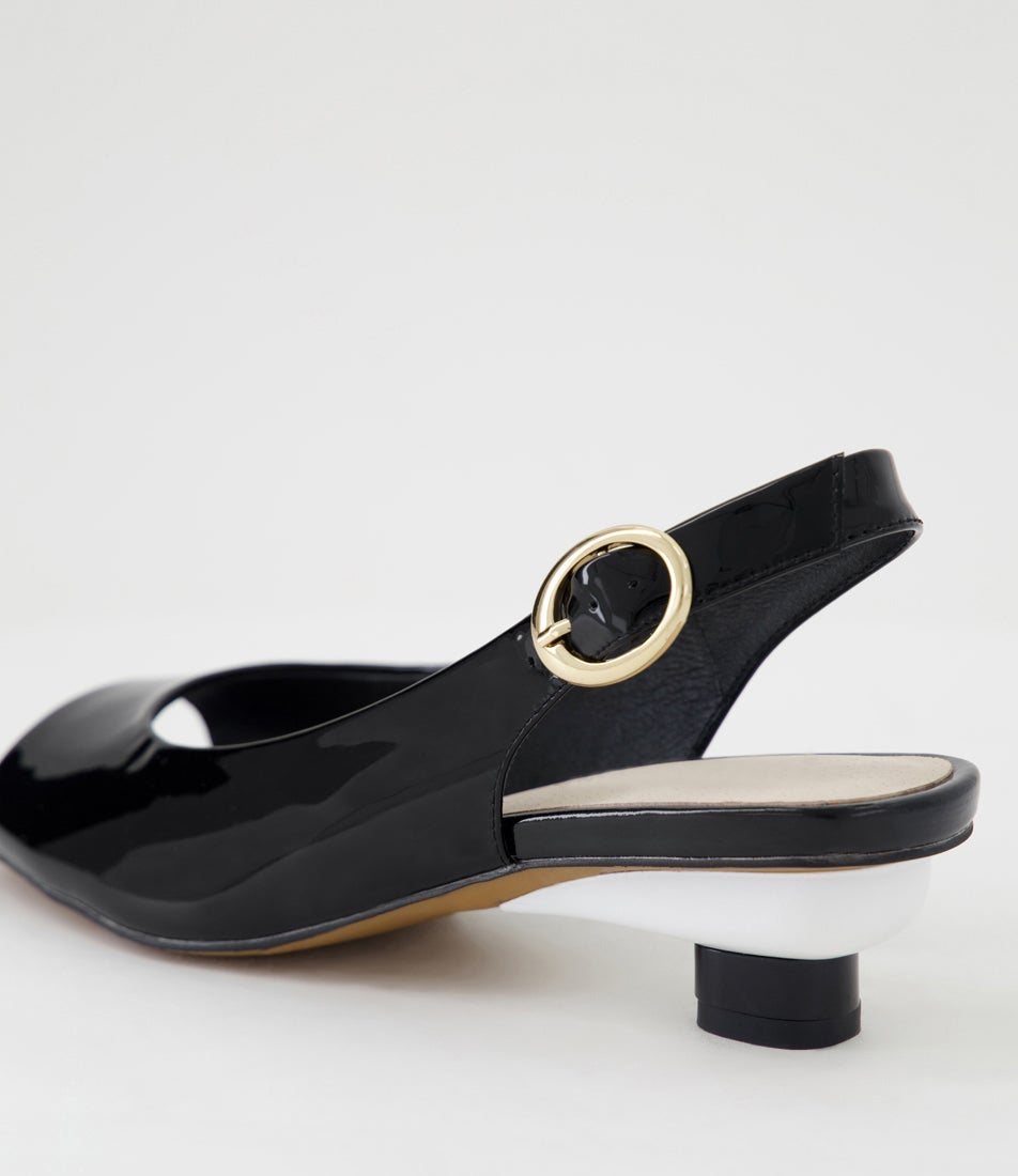 Vague Black Patent Leather Sandals