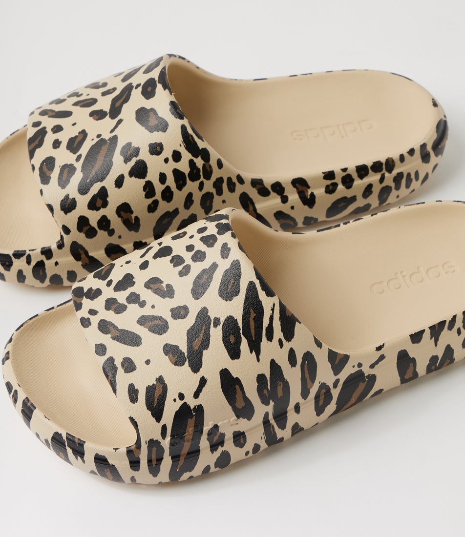 Adilette Lumia W Crystal Linen Core Black Khaki Eva Slides