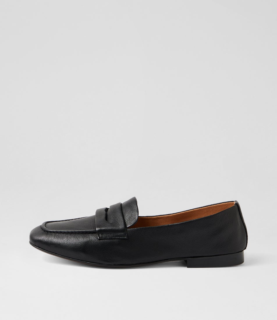 Mecial Black Leather Loafers