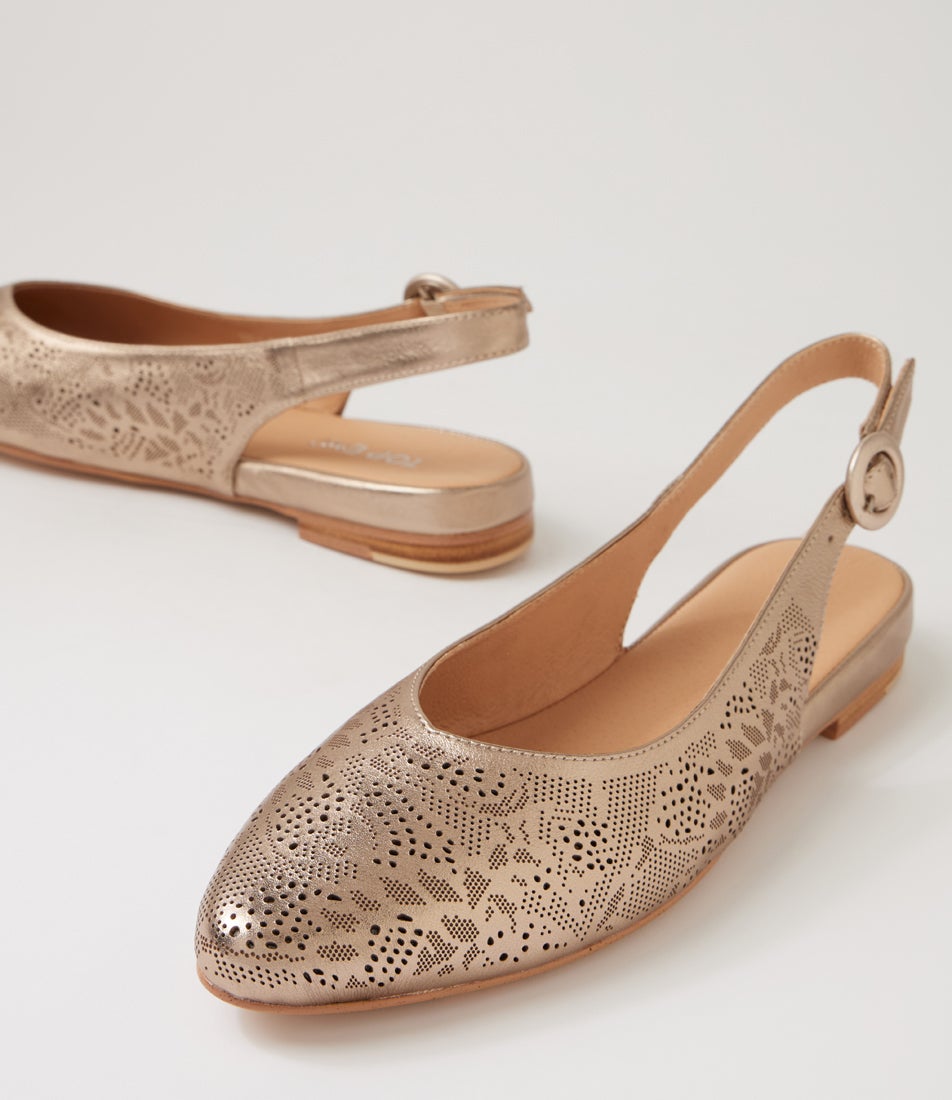 Falo Champagne Leather Slingbacks