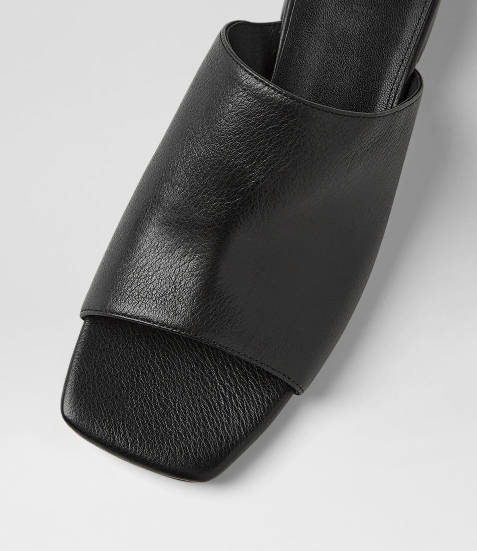Sansah Black Leather Sandals