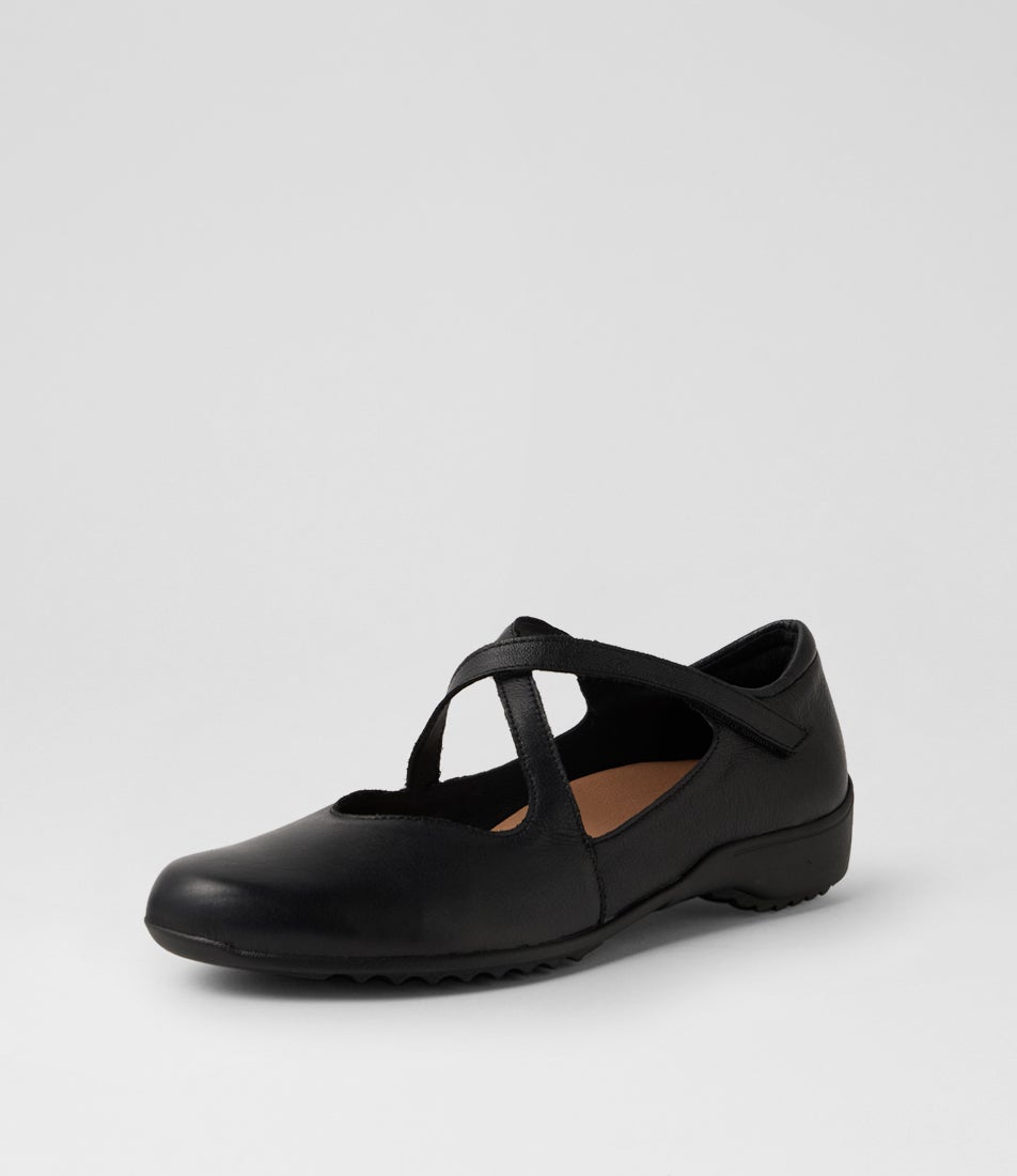 Gwens Black Leather Mary Janes