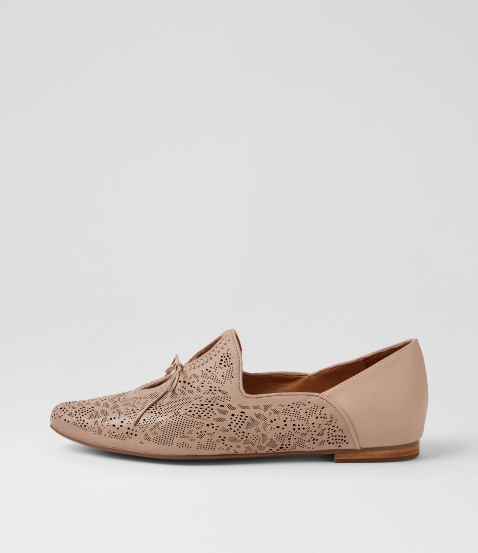 Simmona Nude Leather Loafers
