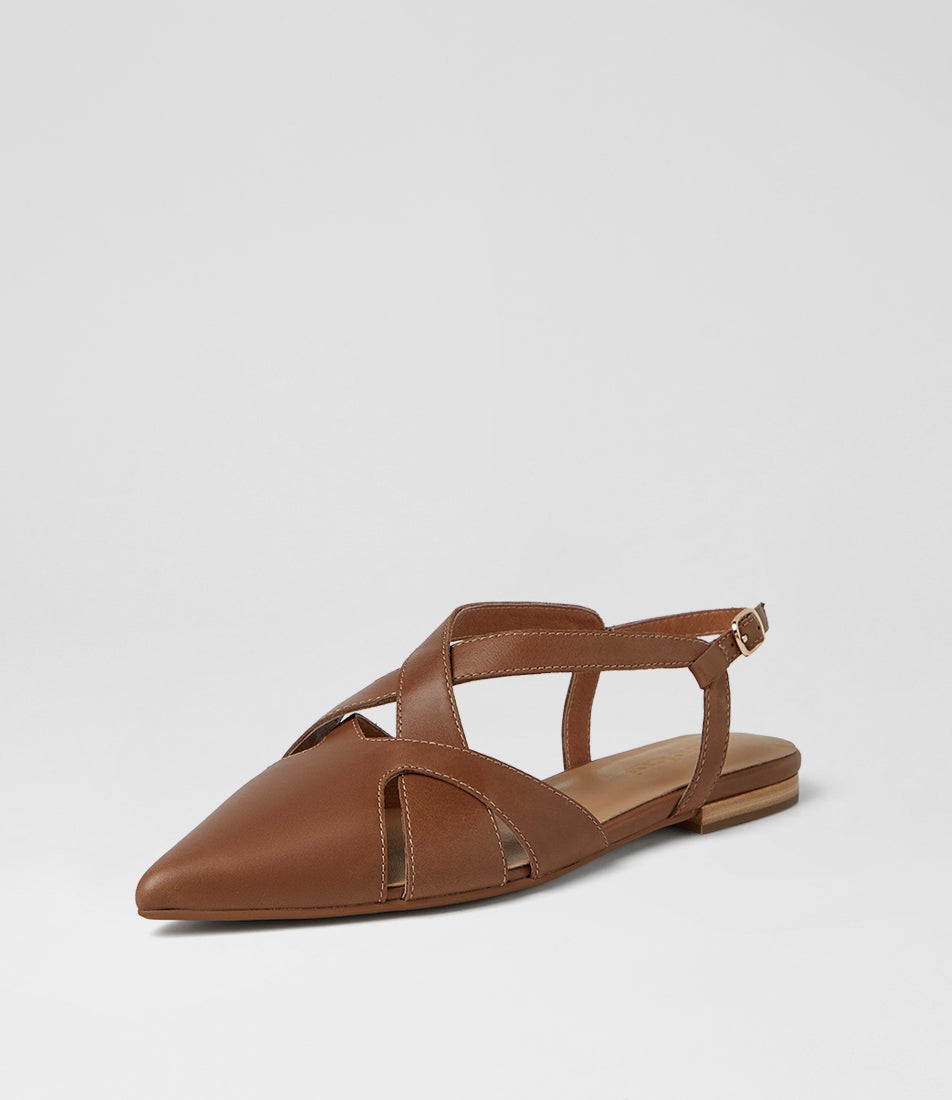 Arella Walnut Leather Sandals