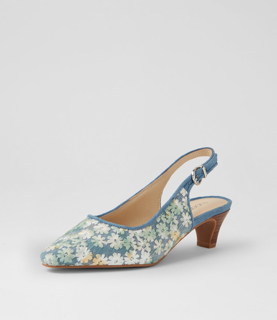 Leelee Light Blue Flower Multi Heels Leelee Light Blue Flower Multi Heels