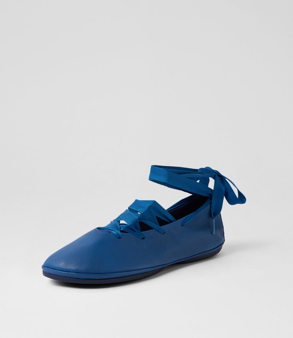 Right Nina Ballet Navy Leather Ballet Flats