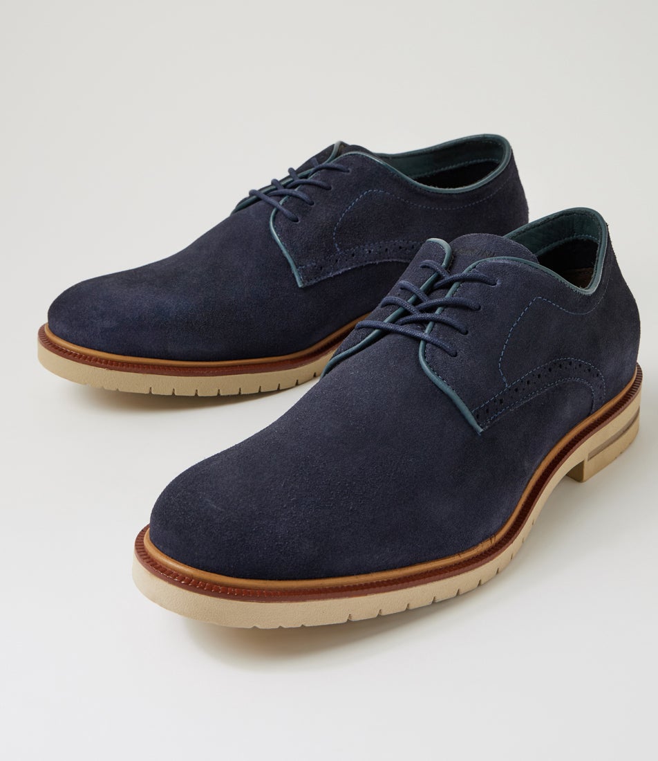 Ace Navy Suede Lace Up Shoes