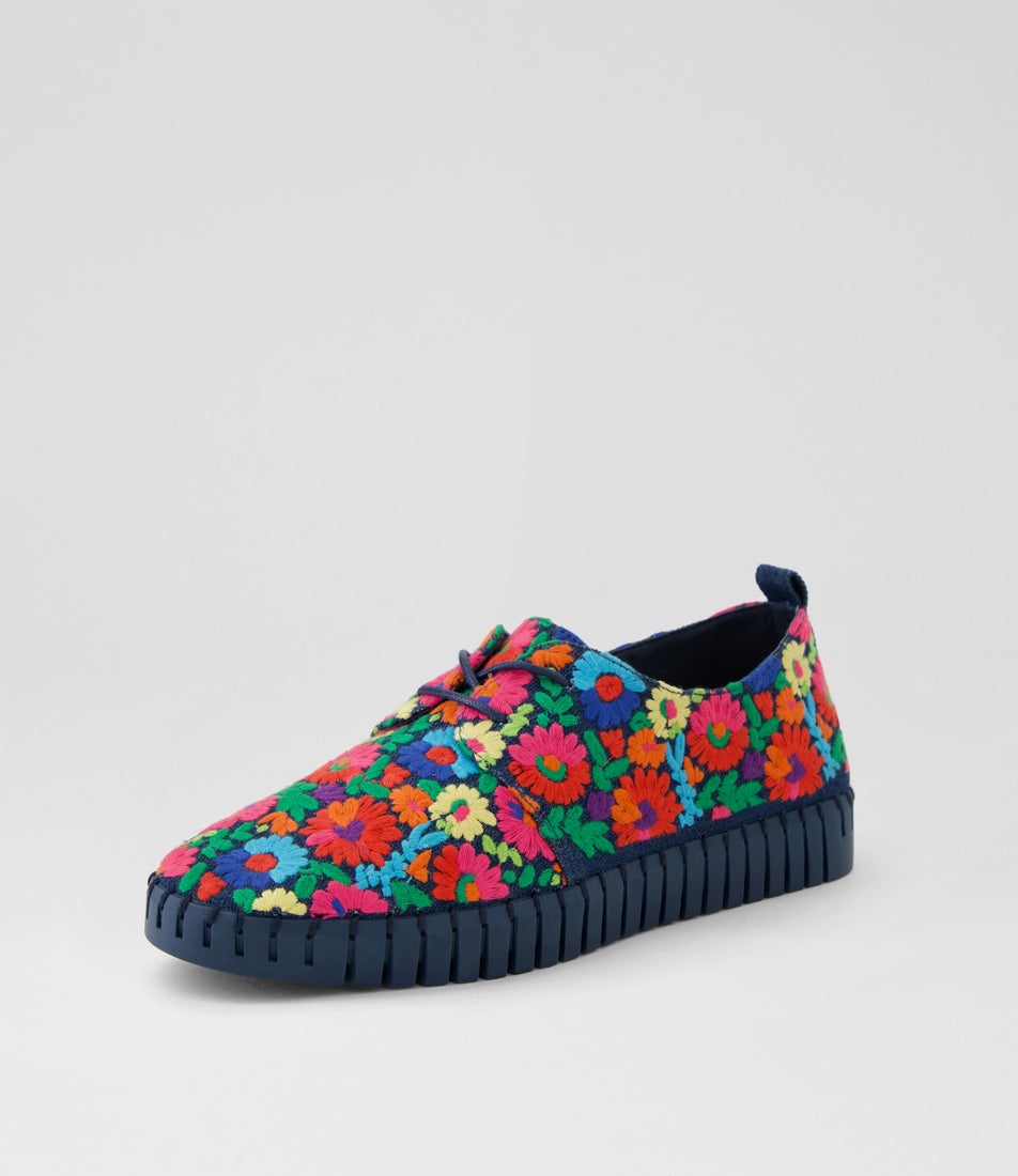 Hydee Navy Bright Fabric Sneakers