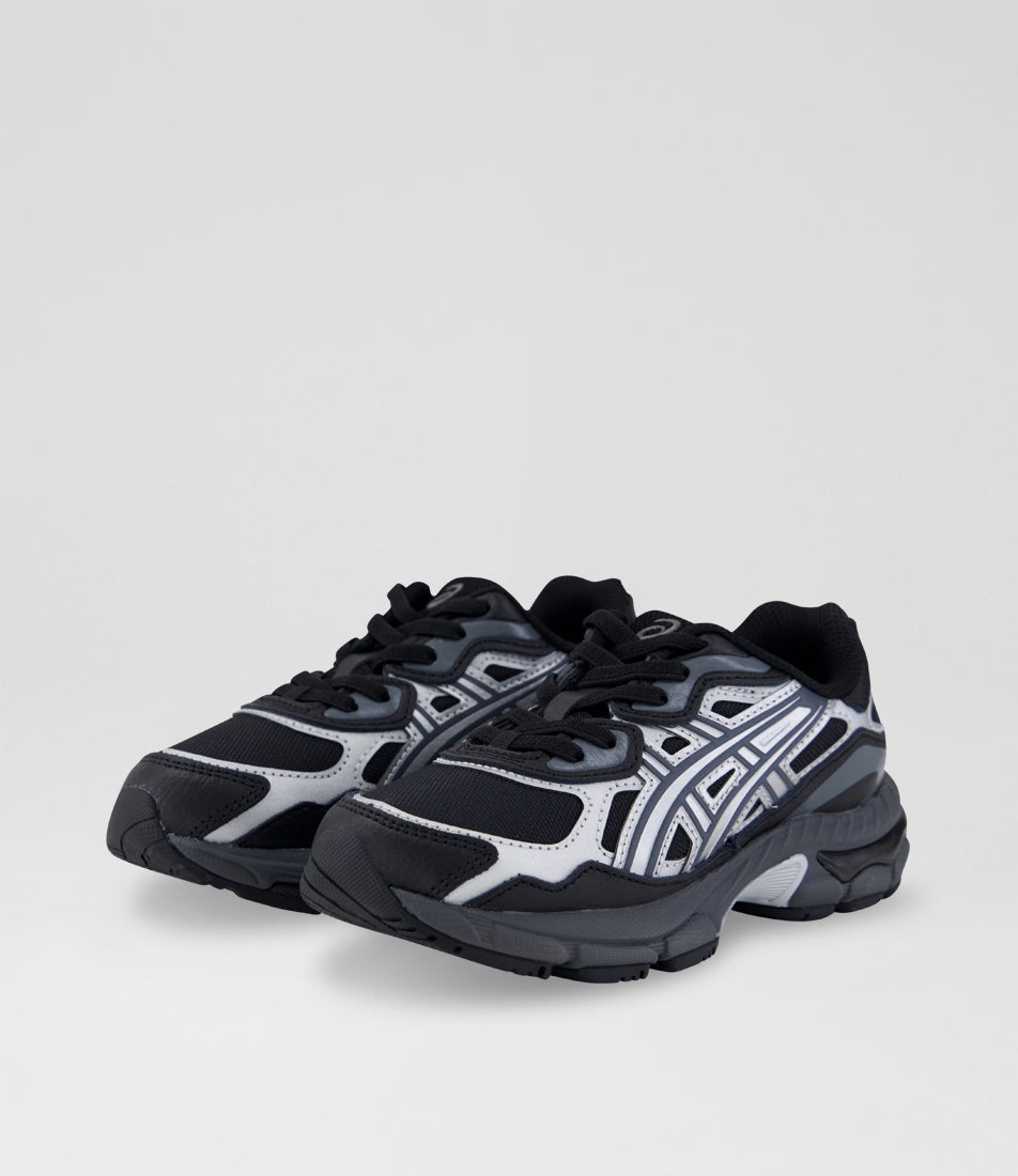 Gel Nyc Junior Black Carrier Grey Microsuede Sneakers