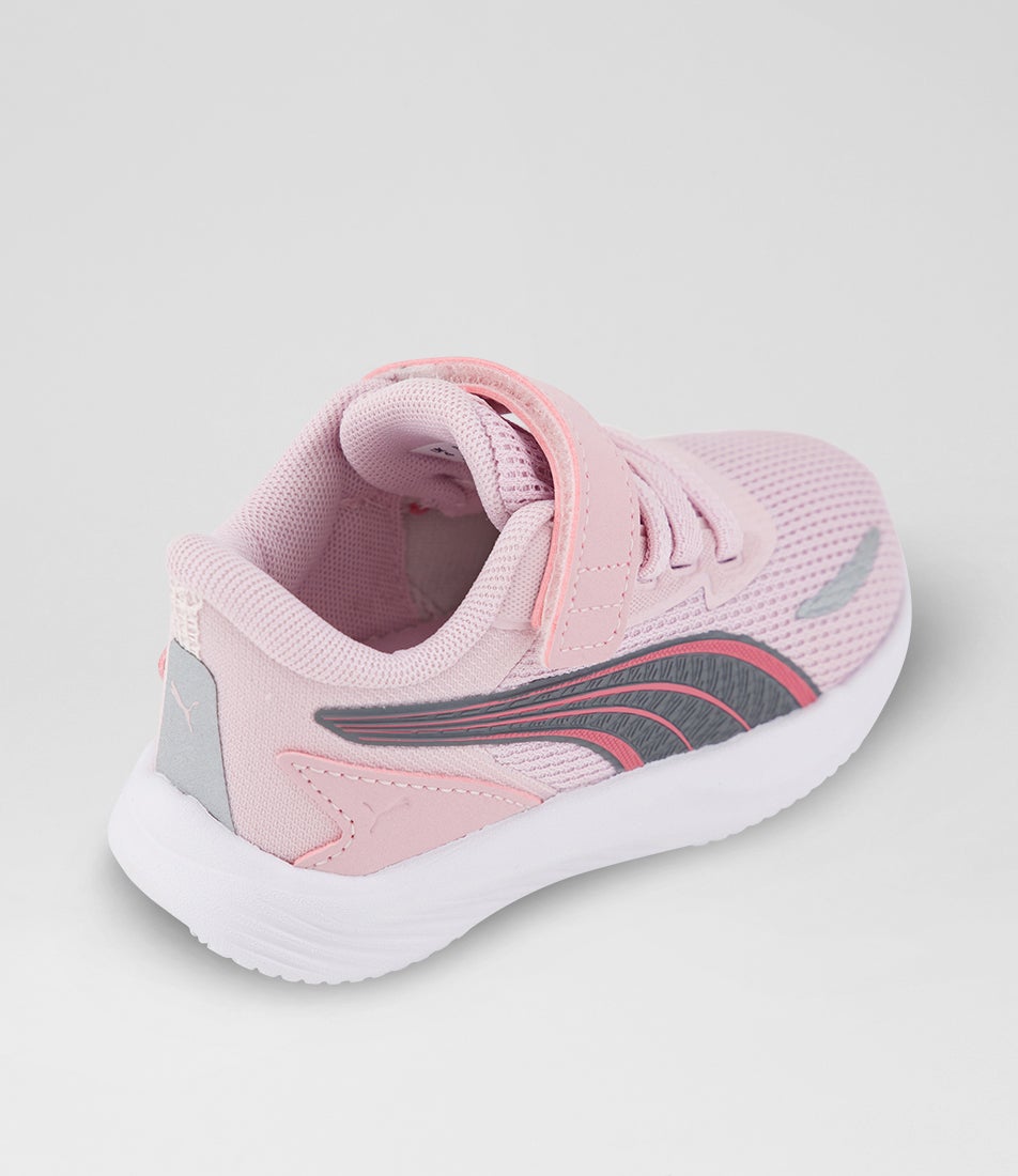 Pounce Lite Toddler Rose Mauve Silver Rose White Mesh Sneakers