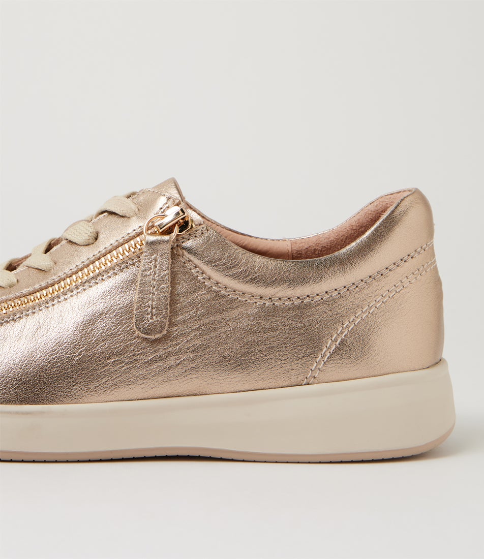 Aito Xf Champagne Leather Sneakers