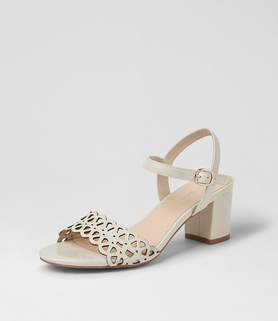 Graice Cream Leather Sandals